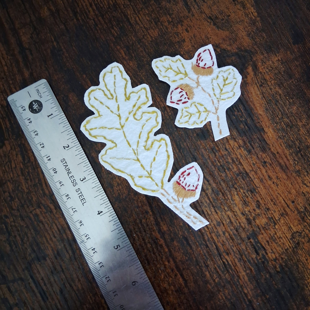 Embroidered Leaf and Acorn Patches - Picture 4 of 4